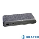 PLATINET POWER BANK 10000mAh polymer FABRIC BRAIDED DARK GRAY